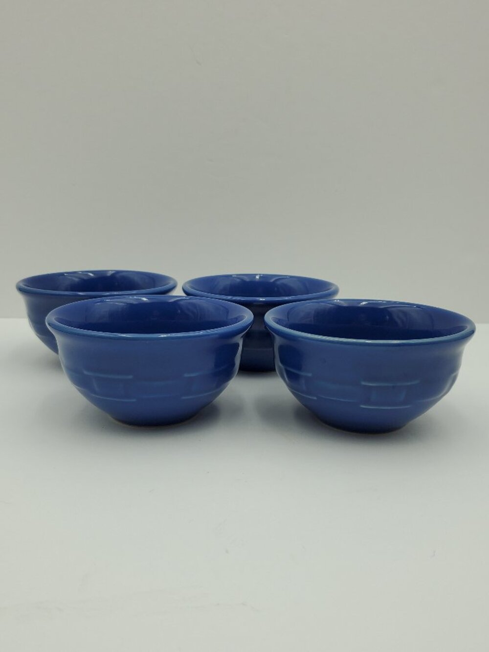 Longaberger Woven Traditions Cornflower Blue Round Dessert Bowls Fruit Bowls